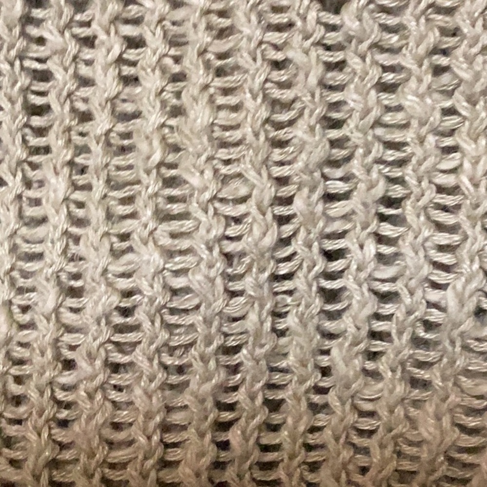 JJill Green Linen Cotton Blend Open Weave Chartreuse Pea Green‎ Hooded Sweater - Picture 9 of 9